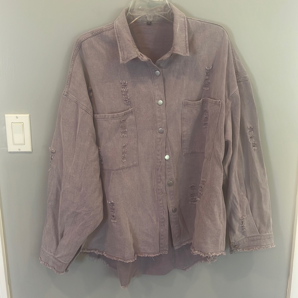 Light Purple Jean Jacket XXL